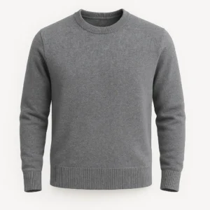 Sweater Básico Algodón cuello redondo Gris