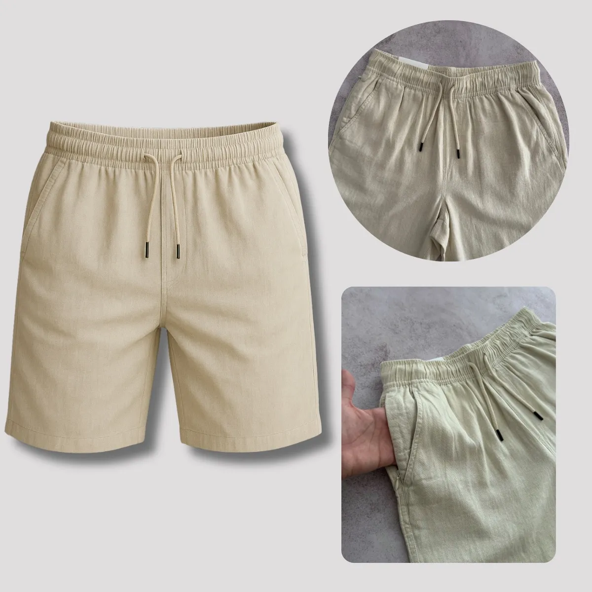 Bermuda Jogger Hombre Lino Elástico - Imagen 2